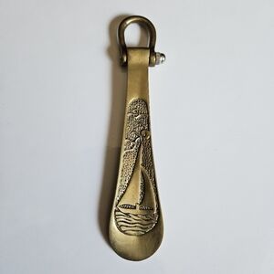 Vintage 70s Solid Brass Mariner/Nautical Shoe Horn